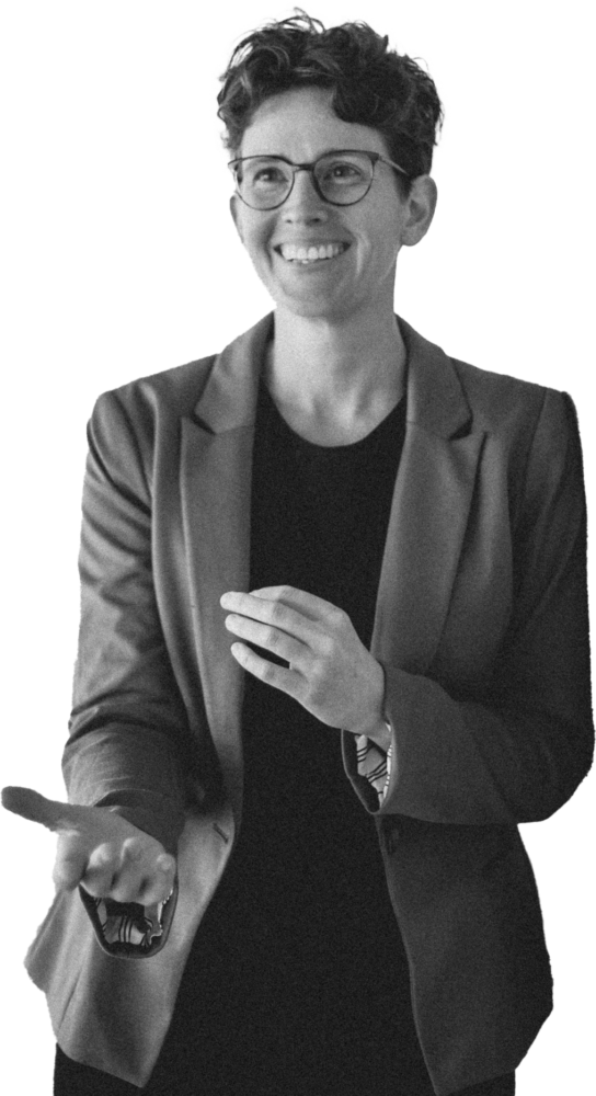 Black & White Portrait of Alyssa Schneebaum, isolated with transparent background